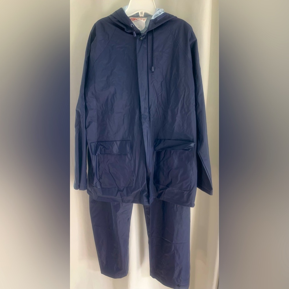 Tingley Blue Rain Suit Unisex/Adult,  Zip Front Jacket w/Pants, Vented, Size M